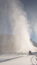 Snowmaking machine snow cannon or gun in action Royalty Free Stock Photo