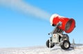 Snowmaking is the production Royalty Free Stock Photo