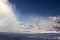 Snowmaking at ski resort Fichtelberg