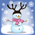 Snowman with antlers