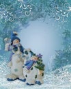 Snowman background Christmas border Royalty Free Stock Photo