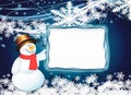 Snowman blue banner