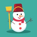 Snowman vector illustration on background Royalty Free Stock Photo