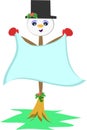 Snowman Broom Stick Royalty Free Stock Photo