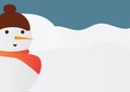 Snowman with brown hat background