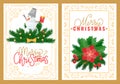 Merry Christmas Greeting Card, Snowman Mistletoe