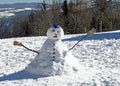 Snowman built for play by children