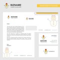 Snowman Business Letterhead, Envelope and visiting Card Design vector template