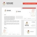 Snowman Business Letterhead, Envelope and visiting Card Design vector template