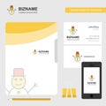 Snowman Business Logo, File Cover Visiting Card and Mobile App Design. Vector Illustration