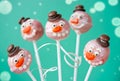 Snowman cake pops