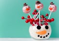 Snowman cake pops