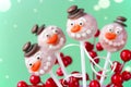 Snowman cake pops