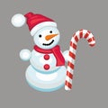 Snowman with candy cane