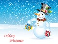 Snowman Christmas Card Royalty Free Stock Photo