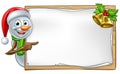 Snowman Christmas Cartoon Sign