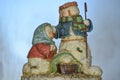 Snowman Christmas Nativity, Mary, Joseph, Baby Jesus, Holy Family Royalty Free Stock Photo