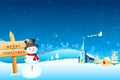 Snowman Christmas night Royalty Free Stock Photo