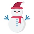 snowman, christmas snowman Color Vector icon which can be easily modified or edit Royalty Free Stock Photo