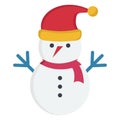 snowman, christmas snowman Color Vector icon which can be easily modified or edit Royalty Free Stock Photo