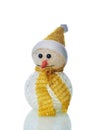 Snowman Christmas toy isolated on a white background Royalty Free Stock Photo