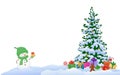 Snowman and Christmas tree