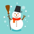 Snowman Christmas vector poster Royalty Free Stock Photo