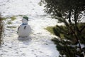 Snowman in the city Royalty Free Stock Photo