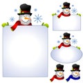 Snowman Clip Art Banners and Borders