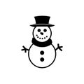 Snowman coal icon - Simple Vector Illustration