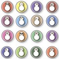 16 snowman on a colorful background