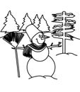Snowman coloring page Royalty Free Stock Photo