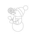 Snowman coloring page Royalty Free Stock Photo