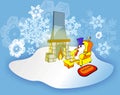 Snowman in a comfortable house Royalty Free Stock Photo