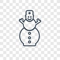 Snowman concept vector linear icon isolated on transparent background, Snowman concept transparency logo in outline style Royalty Free Stock Photo