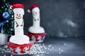 Snowman cupcake Christmas treats Royalty Free Stock Photo
