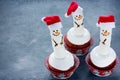 Snowman cupcakes Royalty Free Stock Photo