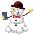 Snowman with digitron illustration vector Royalty Free Stock Photo