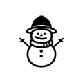 Snowman earmuffs icon - Simple Vector Illustration