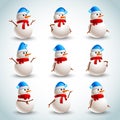 Snowman emotions set