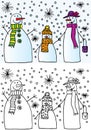 Snowman family Royalty Free Stock Photo