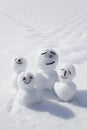 Snowman family, traditional Japanese snowman