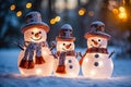 Snowman Family Spreads Christmas Cheer