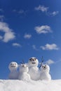 Snowman family, traditional Japanese snowman