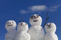 Snowman family, traditional Japanese snowman