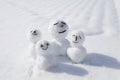 Snowman family, traditional Japanese snowman