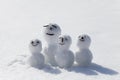 Snowman family, traditional Japanese snowman