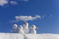 Snowman family, traditional Japanese snowman