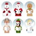Christmas characters singing in the snow Royalty Free Stock Photo