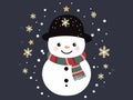 Snowman - Festive Winter Illustration Royalty Free Stock Photo